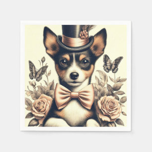 Servilleta De Papel Cute Vintage Toy Fox Terrier