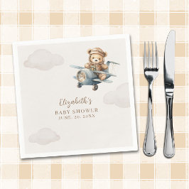 Servilleta De Papel Cute Watercolor Bear Baby Shower party