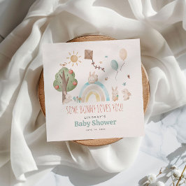 Servilleta De Papel Cute Watercolor Bunny Género Neutral Baby Shower
