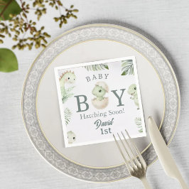 Servilleta De Papel Cute Watercolor Dinosaur 1st Birthday & Baby 