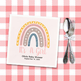 Servilleta De Papel Cute Watercolor Rainbow Boho Style Baby shower