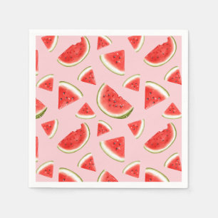 Servilleta De Papel Cute Watermelon Pattern Niños de color rosa Fiesta
