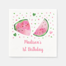 Cute Watermelon Pink & Green Birday