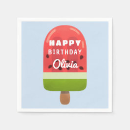 Servilleta De Papel Cute Watermelon Popsicle Feliz cumpleaños