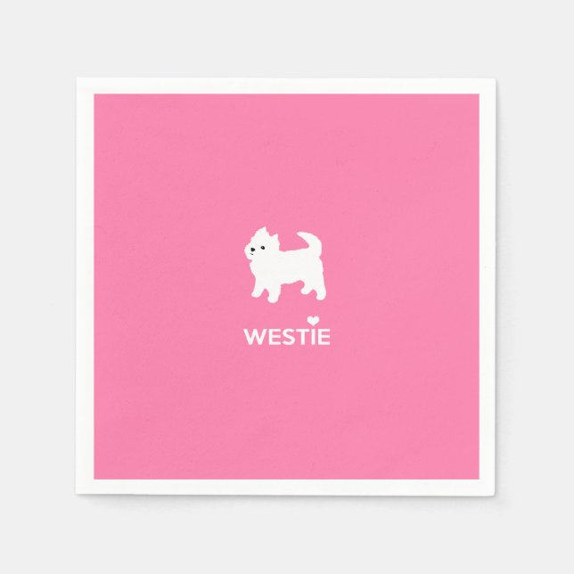Servilleta De Papel Cute West Highland Terrier - Me encantan los Westi (Anverso)