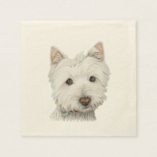 Servilleta De Papel Cute Westie Dog Art Cocktail Napkin
