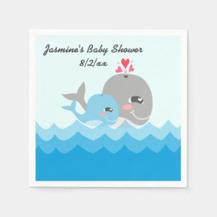 Servilleta De Papel Cute Whale Boy Baby Shower