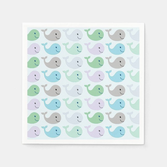 Servilleta De Papel Cute Whales (Anverso)