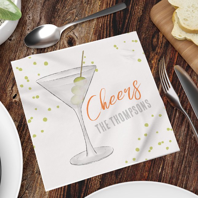 Servilleta De Papel Cute Whimsical Martini Cocktail Simple Fiesta (Subido por el creador)