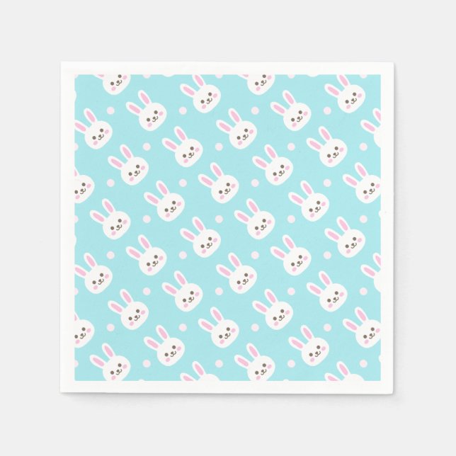 Servilleta De Papel Cute White Bunnies Pattern Easter | Papel Napkin (Anverso)