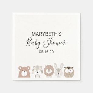 Servilleta De Papel Cute Wild Animals Baby Shower Napkins