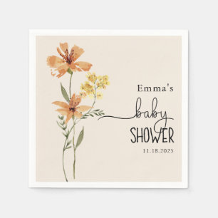 Servilleta De Papel Cute Wildflower Baby Shower