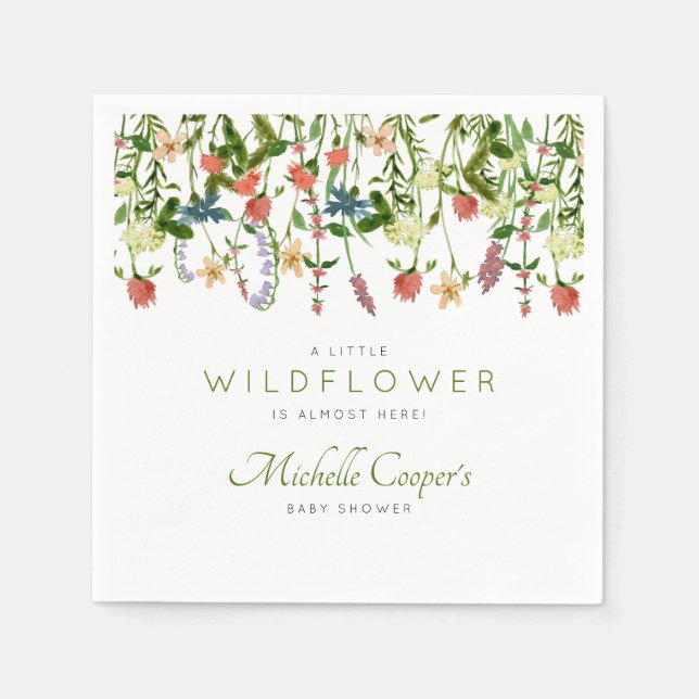 Servilleta De Papel Cute Wildflower Baby Shower Napkins (Anverso)