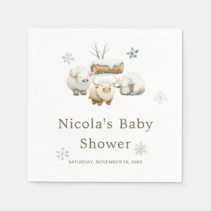 Servilleta De Papel Cute Winter Arctic Cow Baby Shower