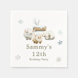 Servilleta De Papel Cute Winter Arctic Cow Birday