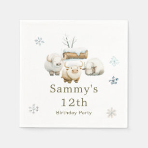 Servilleta De Papel Cute Winter Arctic Cow Birday