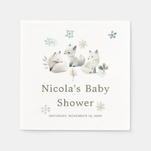 Servilleta De Papel Cute Winter Arctic Wolf Baby Shower