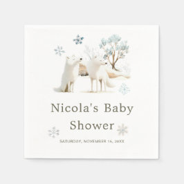 Servilleta De Papel Cute Winter Arctic Wolf Baby Shower
