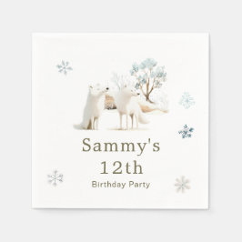 Servilleta De Papel Cute Winter Arctic Wolf Birthday Party