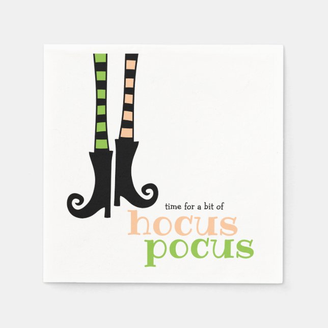 Servilleta De Papel Cute Witch Stockings Boots Hocus Pocus Halloween (Anverso)