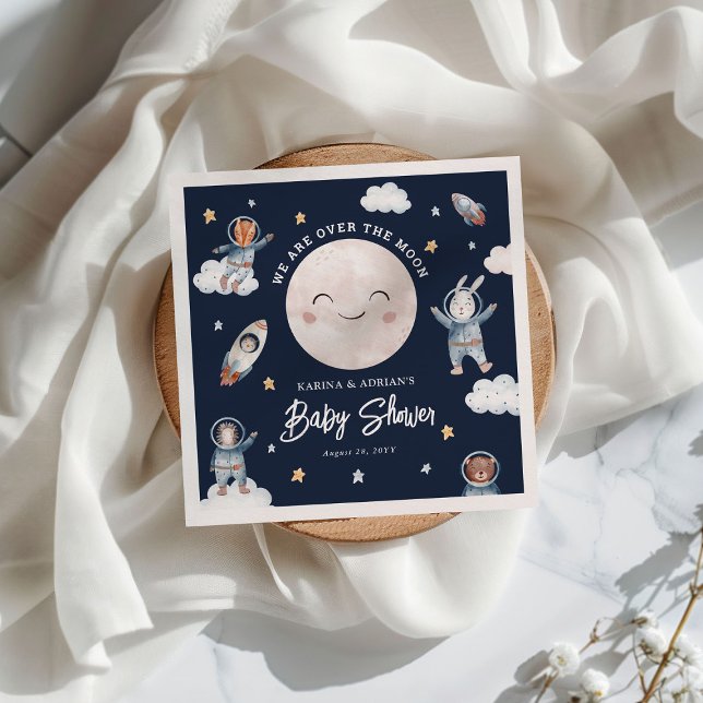 Servilleta De Papel Cute Woodland Animal Space Baby Shower (Subido por el creador)