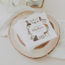 Cute Woodland Animales Género Baby Shower Neutral