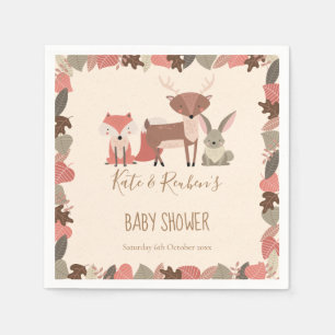 Servilleta De Papel Cute Woodland Animales Parejas Baby Shower