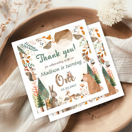 Servilleta De Papel Cute Woodland Animals 1er Fiesta de cumpleaños