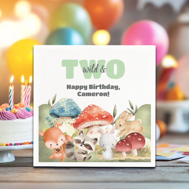 Servilleta De Papel Cute Woodland Animals 2nd Birthday Party (Subido por el creador)