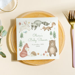 Servilleta De Papel Cute Woodland Animals Baby Shower