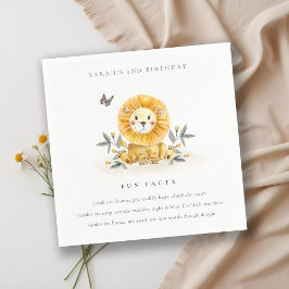 Servilleta De Papel Cute Woodland Baby Lion Foliage Hechos Divertidos