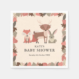 Servilleta De Papel Cute Woodland Forest Animals Baby Shower