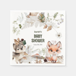 Servilleta De Papel Cute Woodland Friends Baby Shower