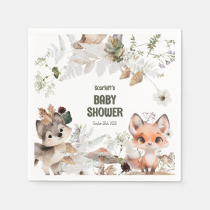 Servilleta De Papel Cute Woodland Friends Baby Shower