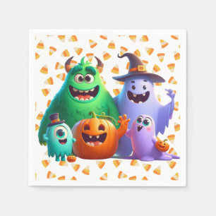 Servilleta De Papel Cute y Guay, monstruos de Halloween