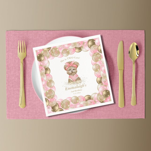 Servilleta De Papel Cute Yorkie Dos Cute Balloon Party Paper (Subido por el creador)