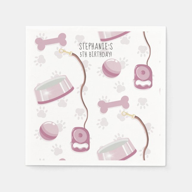 Servilleta De Papel Cute Yorkshire Terrier Birthday Napkins (Anverso)