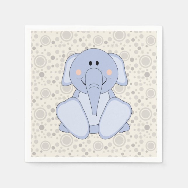Servilleta De Papel Cutelyn Baby Blue Elephant (Anverso)