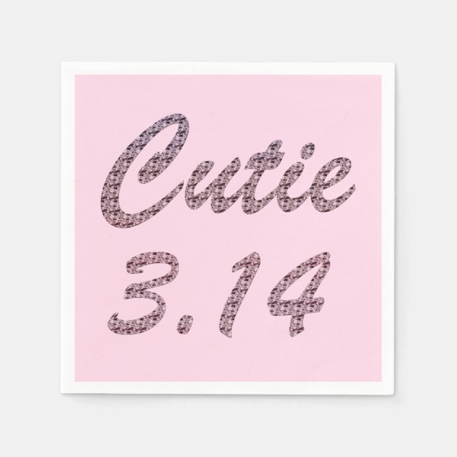 Servilleta De Papel Cutie 3.14 Pi Day Pink (Anverso)