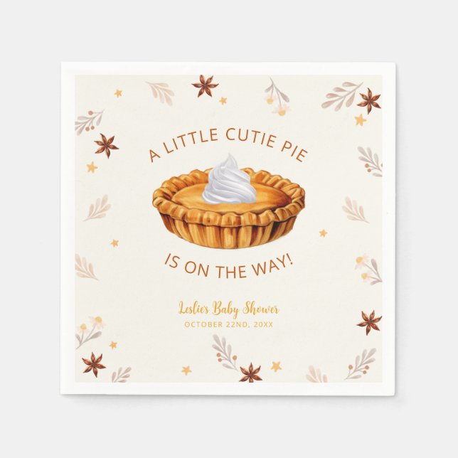 Servilleta De Papel Cutie Cutie Cutie Pie Baby Shower Napkins (Anverso)