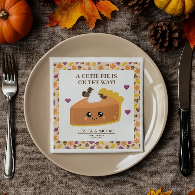 Servilleta De Papel Cutie Pie Fall Baby Shower (You will want a bite of this cute napkin.)