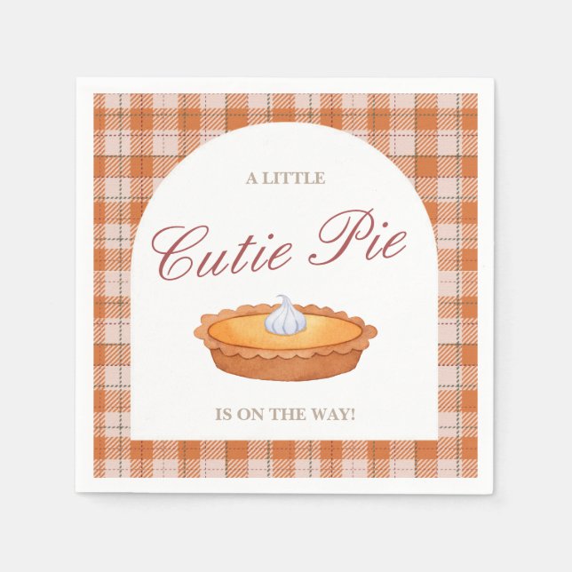 Servilleta De Papel Cutie Pie Fall Baby Shower Napkin (Anverso)
