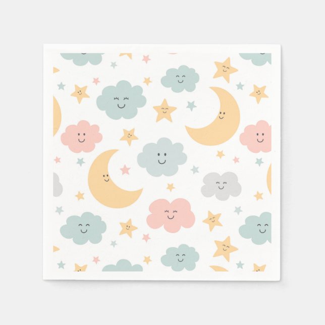 Servilleta De Papel Cuto aspecto en el patrón del cielo (Anverso)