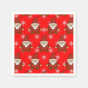 Servilleta De Papel Cuto Carton Gnome Pattern Navidades Napkins