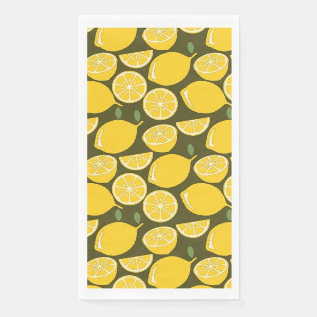 Servilleta De Papel Cuto de diversión moderno amarillo limón (Anverso)