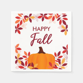 Servilleta De Papel Cuto de otoño feliz marco de calabaza de hojas de 