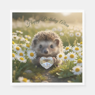 Servilleta De Papel Cuto erizo de abril con corazón de diamante