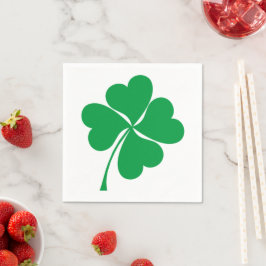 Servilleta De Papel Cuto Green Lucky 4 deja el corazón Clover shamrock