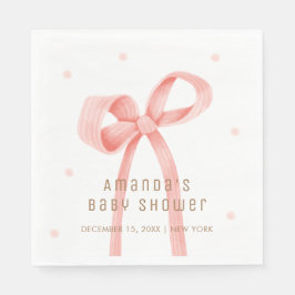 Servilleta De Papel Cuto Oh bebé Polka Dot Bow Baby Shower