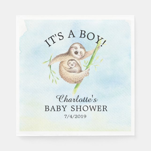 Servilleta De Papel Cuto Slote Boy Baby Shower Paper Napkins (Anverso)
